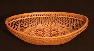 Japanese woven bamboo basket side
