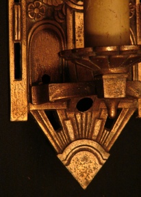 Art Deco Lightolier Sconce, bottom detail