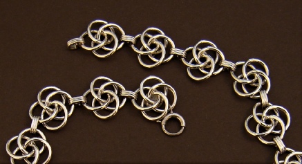 sterling necklace marked BB, detail