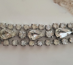 Weiss silver-tone clear rhinestones bracelet detail
