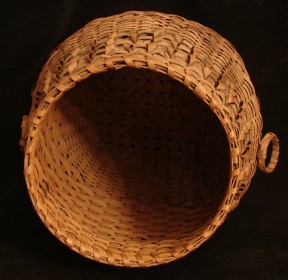 woodlands American Indian splint basket, inside