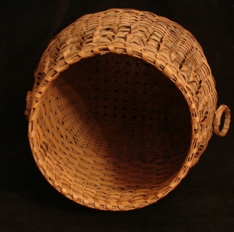 woodlands American Indian splint basket, inside